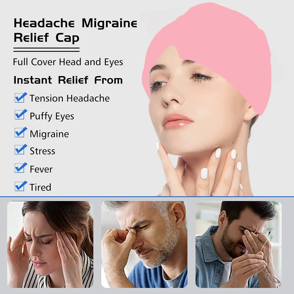 Form Fitting Gel Migraine Relief Cold Compress Hat