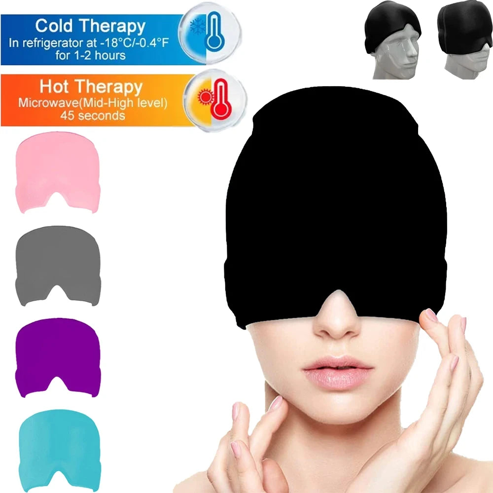 Form Fitting Gel Migraine Relief Cold Compress Hat